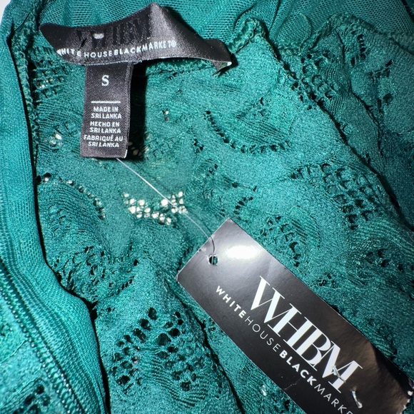White House Black Market Emerald Lace Top NWT - Picture 5 of 7